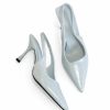 Giày cao gót slingback xanh pastel